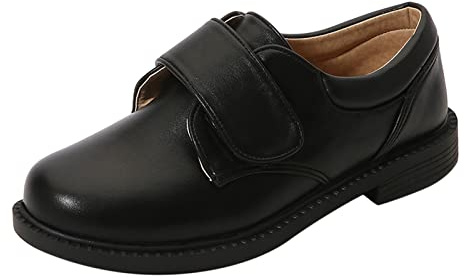 Uniform skor barn kostymskor pojkar uniformskor snörning halvskor plattform lackskor skola skolskor bröllopsskor bekväma eleganta mockasiner loafer läderskor partyskor, GRÅ, 33 EU