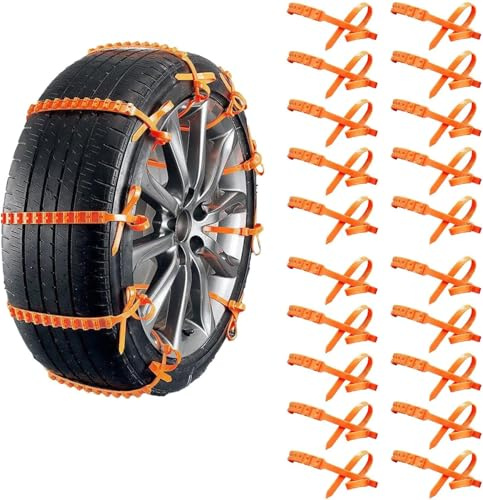 Reusable Anti Snow Chains Of Car | 20 Pack Adjustable Anti-Slip Tire Zip Ties | Antifreeze Winter Tire Snows Chains | Winter Safety Chain For Car Truck SUV Traction Grips, Snow Ice Mud
