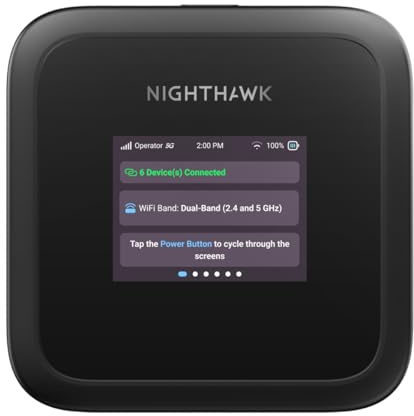 NETGEAR Nighthawk M3 – 5G Mobile Router with WiFi 6, up to 2.5Gbps - Sim Slot Unlocked - 5G & 4G MiFi - AX3600 WiFi 6, up to 32 Devices (MH3150) with power supply