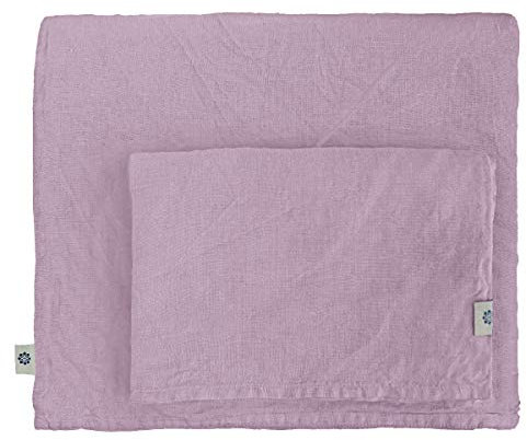 Linen & Cotton Juego de Ropa de Cama Alicia de Puro Lino - 100% Lino Lavado A La Piedra, 220 x 230cm (King), Lila