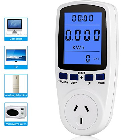 Eboxer US Plug Multi Functional Power Meter with Backlight Monitor, Voltage Electricity Power Measurement Socket Outlet, Home Tools Kits