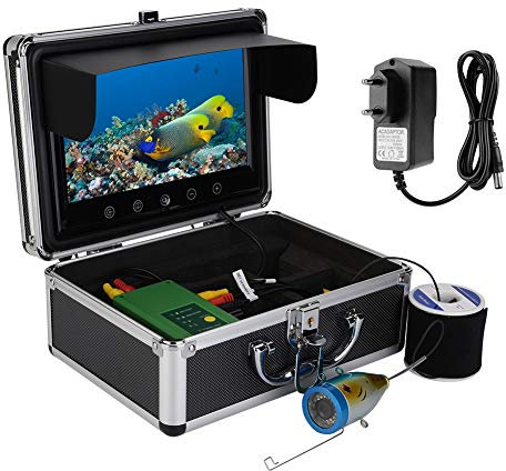 Bewinner Tragbare Unterwasserfischerkamera mit Tragetasche 9 Zoll TFT 30 LEDs 1000TVL HD Fish Finder wasserdichte Fischerkamera für See/Flussangeln 30M Kabel(90°)