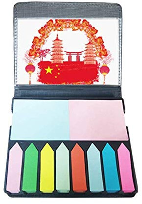Chinesische rote Nationalflagge Turm Laterne selbstklebend Notizzettel Farbe Page Marker Box