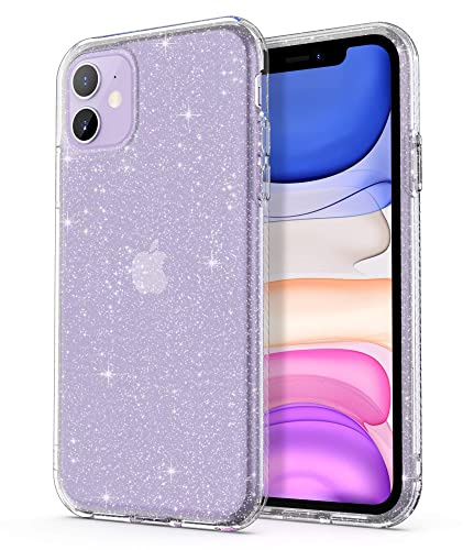 ULAK for iPhone 11 Case Glitter Clear Case, Glitter | Heavy Duty Protection Transparent Shockproof Rugged Cover Soft TPU Hard Bumper Safe Grip Protective Cover