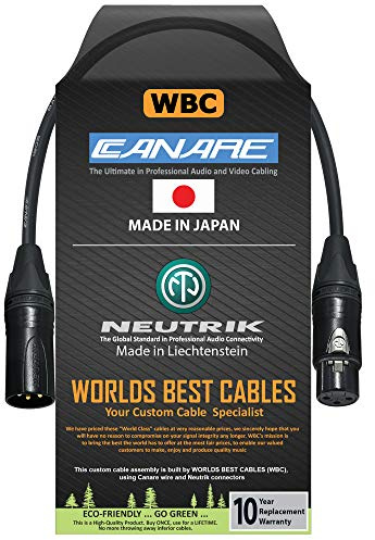 0.3 Meter - Canare L-4E6S - Star Quad Microphone Cable with Neutrik Gold XLR-Male to XLR-Female Connectors