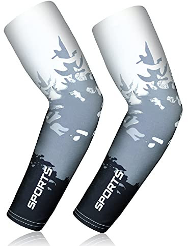 flintronic Men's Cycling Armwarmers, UV Sun Protection Arm Sleeves for Men Women Youth, Arm Compression Sleeves for Driving Cycling Running Golf Football Fitness