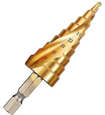 Stufenbohrer, Ø 4-20mm Spiralnut Stufenbohrer, HSS Kegelbohrer,Kegelbohrer für Metall, Edelstahl, Kunststoff