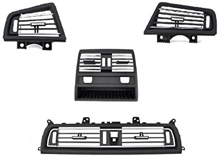 Set Lüftungsgitter für BMW 5 F10 mit Chrom-Set (vorne mittig, vorne rechts, vorne links, hinten mittig mit Öffnung für Sitzheizung) MMM