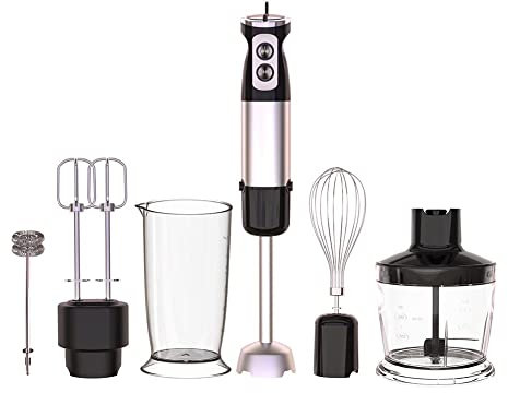Frullatore Elettrico 6 velocità 600 W Frullatore 5 in 1 Frullatori da Cucina Frullatore a Immersione Staccabile Frullino for Le Uova Processori for Insalata di Verdure (Color : 6 in 1, Size : EU)