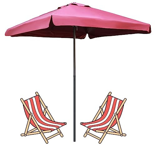 Parasol Carré 200cm Parasol De Jardin Extérieur Parasol Plage Anti Uv Petit Portable Parasol Balcon Étanche,Amovible,avec 8 Baleines Pour Jardin, Terrasse, Cour, Plage, Marché(Non Base) ( Color : Red