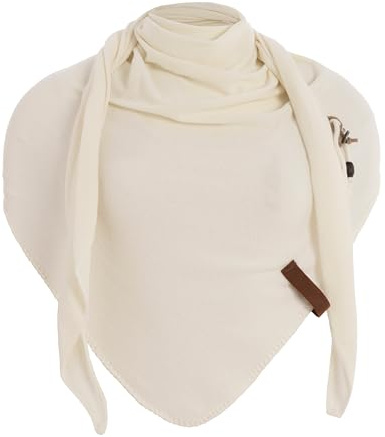 KNIT FACTORY - Lola Dreieckstuch - Fein Gestrickter Damen Schal - Tuch Schal - Für Frühling und Sommer - Baumwollmix - 190x85 cm