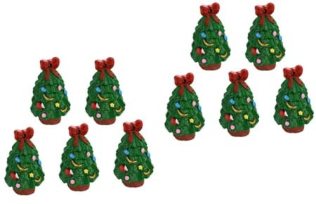 HOMSFOU 10 STK Mini-harzteile Schneekugelfiguren Miniatur-weihnachtsverzierung Puppenhaus Weihnachtsdeko Weihnachtszauber Schneekugel Figur Selber Machen Mini-Figur Zubehör Weihnachtsbaum