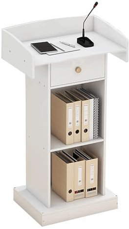 BKEKM Luxuriöse Rednerpulte, bodenstehender Podiumsständer mit Schublade und offenem Stauraum, 60 x 40 x 124 cm, Empfangspult, Podien