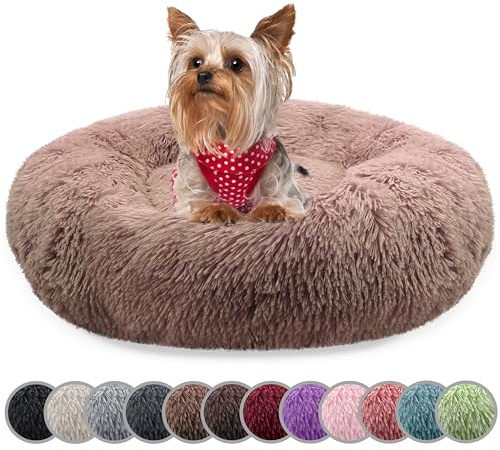 bluzelle Hundebett für kleine Hunde & Katzen, Khaki, XXS-50 cm