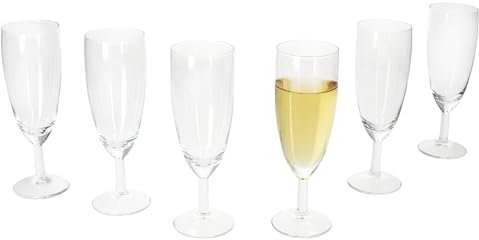 MamboCat Set di 6 bicchieri da spumante Royal I 140 ml, altezza 16 cm, moderni bicchieri da spumante trasparenti con piedino, per prosecco, champagne e Co I bicchieri trasparenti per matrimoni, feste,