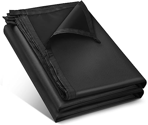 Honsaifau Waterproof Tarp for Outdoor Use, Multi-purpose Oxford Tarp with Reinforced Webbing Loops for Camping, Boat, Pool, Roof Tent, Durable and Tear-resistant, Black (3 x 3.6 m)