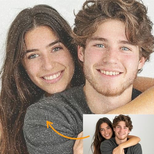 Dr Custom 5D Diamond Painting Personalisiert mit Eigenem Foto, Selbst Gestaltung für Erwachsene, Personalisierte Diamant Malerei Home Decor Set