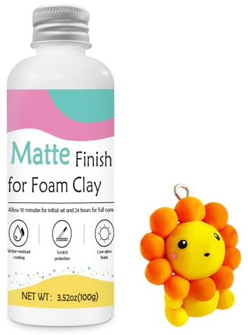 LAMXIN 100ml Foam Clay Glasur, Air Dry Clay Matt Glasur für Foam Clay, Soft Clay Glasur Zum Erstellen von wasserdichtem Schaumton von zu Hause, farbloser kratzfester Lack