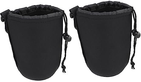 CIYODO 2 Stück-Pack Objektivtasche Neopren Schwarz für Kameraobjektive
