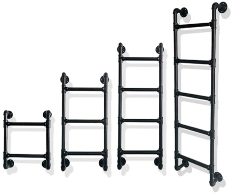 Wand-/Bodenleitern für Zuhause, Kellerfenster, Brunnenausgangsleiter, Metall-Trittleiter für Wohnmobil, Dachboden, Etagenbett, Loft-Stufen für Schlafsaalbetten, 3 Stufen, Leiter für Dachbodentreppen