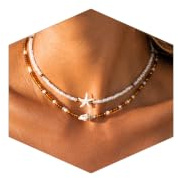Lameybrt Muschelkette Damen Choker Boho Schwarz Verstellbar Cowrie Halskette Ethno Surfer Schmuck Geschenk