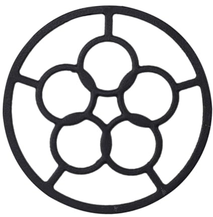 OKUMEYR Anillo Soporte para Hornillo de Gas de Hierro Negro, Rejilla Antideslizante para Cocina Que Controla el Calor y Distribuye el Calor Uniformemente