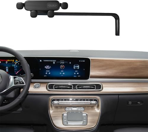 Kfz-Handyhalterung für Mercedes-Benz V-Klasse 2024, Zubehör + Bildschirm-Navigations-Halterung, Handy-Ständer-Clip (TYPE A BALCK)