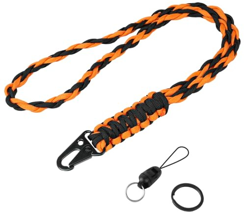 Vicloon Paracord Schlüsselanhänger, Umhängeband Schlüsselband | Paracord Lanyard mit Metall Ring und Adlerschnabelknopf Geflochtenes Lanyard für Schlüssel, Ausweishalter