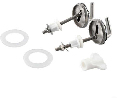 Lecreatekit 2 cerniere per copriwater, cerniere per sedile WC, fissaggio fisso, cerniere con rondella in nylon e accessorio regolabile