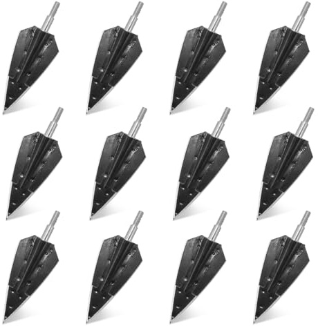 RUOERSISI 6/12pcs 150 Grain Screw in Archery Broadheads Hunting Arrowheads Archery Arrow Tips Fixed Blade Arrows Heads for Hunting Target Shooting Practice (12pcs)