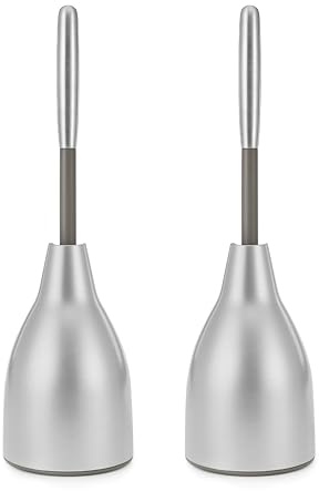 Polder BTH-6318-47T WC-Saugglocken-Behälter, Edelstahl, inklusive Kolben, 14,2 x 48,8 cm, 2 Stück