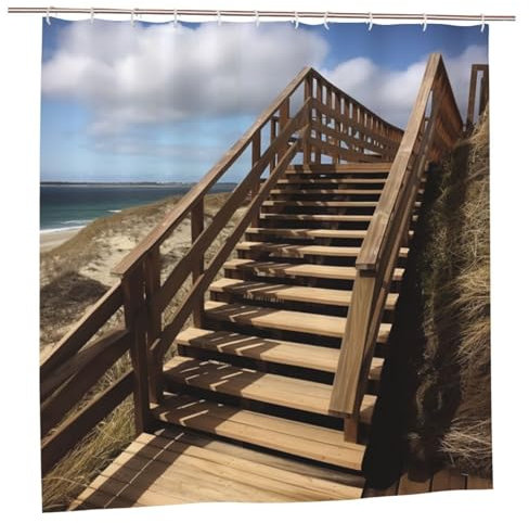 MMSJSBVY Tenda da doccia per scale da 182 x 182 cm, resistente alla muffa e impermeabile, protezione della privacy, tenda decorativa per vasche da bagno e box doccia