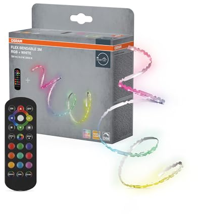 Osram Flex Bendable RGBW LED Streifen 3M für innen | Flex Bendable, Ambient Mood Light, Weiß, 30000 h, 1-Pack