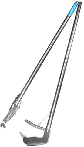 Lerpwige Attrape-serpents 120 cm pour l'extérieur - En acier inoxydable - Pliable - Pour reptiles - Pince de plage efficace pour attraper les reptiles