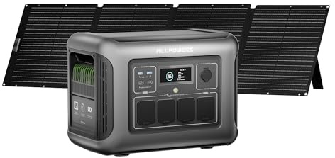 ALLPOWERS R1500 LITE Station Électrique portable avec panneaux solaire 200W | 1056Wh batterie LiFeP04 fonction UPS, 1600W de capacité pour l'alimentation de Camping
