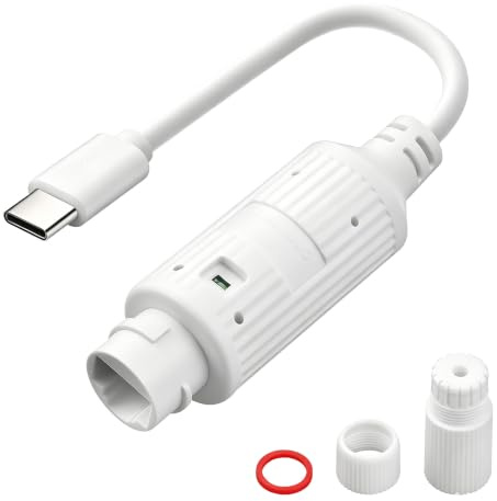 TIENFOKOTA Convertidor de alimentación POE a USB C, Ethernet de 48 V a tipo C 5 V 2.4 A 12 W, adaptador de carga, IP65 impermeable para cámaras de seguridad, smartphones, tabletas IEEE802.3Af/AT (solo