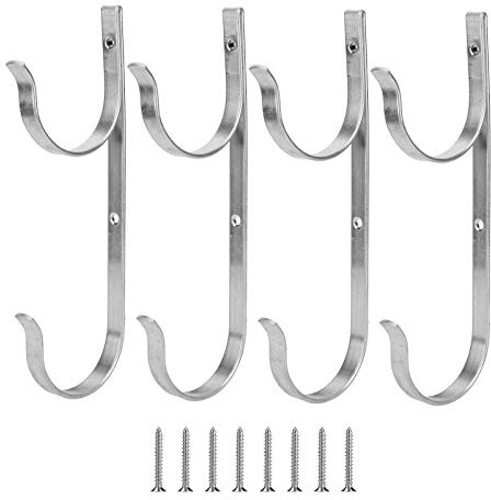 Respicefinem Lot de 4 porte-serviettes en alliage d'aluminium, crochet à vêtements durable pour salle de bain, piscine, vestiaire, organisation avec vis incluses