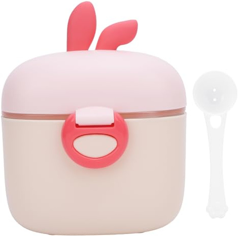 Segrehy Halter für Babynahrungsspender, großes Fassungsvermögen, versiegelter Milchpulver-Aufbewahrungsbehälter, einfache Dosierung, Reise-Fütterungszubehör für Babys, PP-Material, (Rosa)