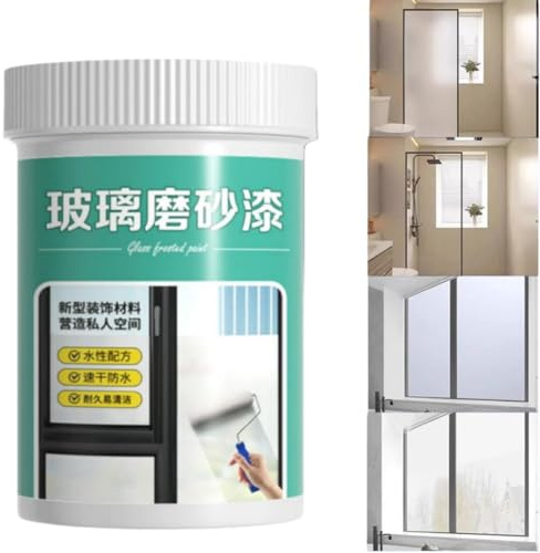 Transparente Milchglasfarbe auf Wasserbasis, Milchglasfarbe für Fenster, Sichtschutz, schnell trocknende Glasmattierfarben, wasserdicht, für Badezimmer, Küche, Schiebetür, 480 ml