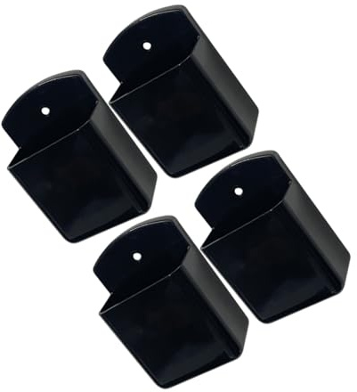 Angoily Lot de 4 Supports Muraux Adhésifs en Plastique Noir, Organisateur de Rangement Mural pour Télécommande, Support de Chargement Polyvalent sans Perçage, pour Salon et Bureau