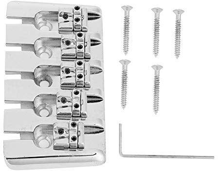 Bass Sattel, 5-Saiter Saitenhalter Steg Sattel Set mit Schraubenschlüssel für E-Bass