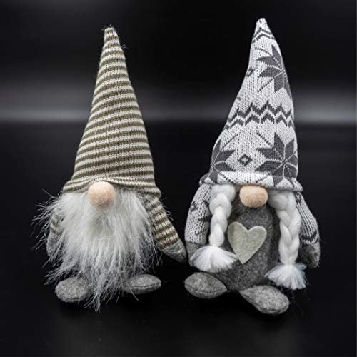 Spetebo Wichtel im 2er Set - 25 cm/Mann und Frau - Deko Weihnachtszeit Wichtel sitzend Weihnachtswichtel