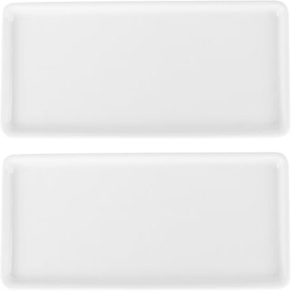 Cabilock Bandeja para Tocador de Baño, Bandeja Rectangular Pequeña, Bandeja de Cerámica para Jabón de Cocina, Bandeja para Fregadero de Cocina para Organizador de Baño, Soporte para Esponja y Jabonera