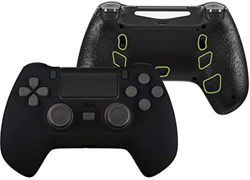 eXtremeRate Black Decade Tournament Controller (DTC) Upgrade Kit for PS4 Controller JDM-040/050/055, Upgrade Board & Ergonomic Shell & Back Buttons & Trigger Stops - Controller NOT Included