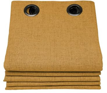 Moondream LumenControl™ Verdunkelungsvorhang | Licht+Sonnenschutz | 100% Lichtschutz | EU Herstellung | Ösen | Gelb MC215 | 130B x 260H cm