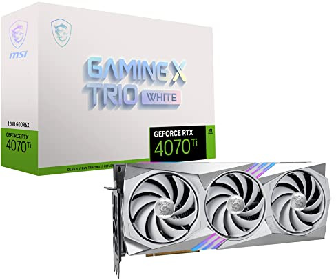 MSI Gaming GeForce RTX 4070 Ti Carte Graphique 12 Go GDRR6X 192 Bits HDMI/DP Nvlink Tri-Frozr 3 Ada Lovelace Architecture (RTX 4070 Ti Gaming X Trio Blanc 12 G)