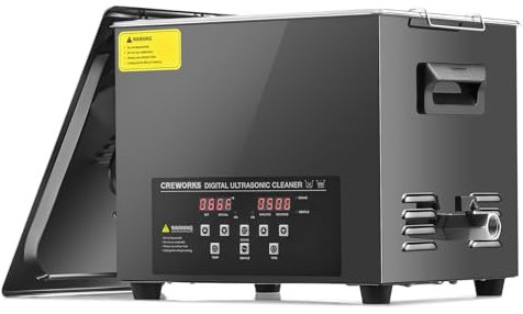 CREWORKS 10L Digital Ultrasonic Cleaning Machine with Degas and Gentle Mode, 240W Ultrasonic Cleaner Machine with Heater and Timer, Professional Ultrasound Cleaner for Glasses Auto Tool Machine Part