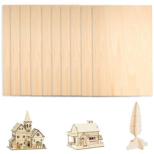 Pannelli in Compensato, Confezione da 10 Pannelli in legno di Balsa, Pannello in Legno 200 x 300 x 1,5 mm, Pannelli multiplex, Pannelli in Legno Artigianali, per Artigianato fai da te o Modellismo