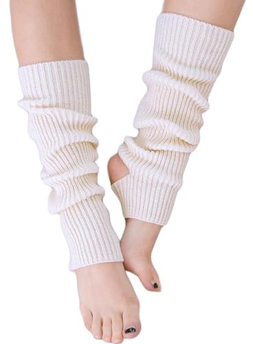 Nanxson Donna Ragazza Maglia Scaldamuscoli Extra Morbido A Nastro Neon Scaldamuscoli Per Festa Danza Yoga Sport(Bianco)