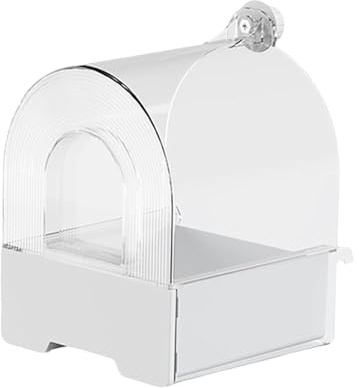 Milageto Vogelbadewanne für Haustiere, Papageien, Badewanne, Wellensittiche, Wasserschale, Sittiche, Hängevögel, Papageien-Badehaus, Papageien-Badewanne, Weiß